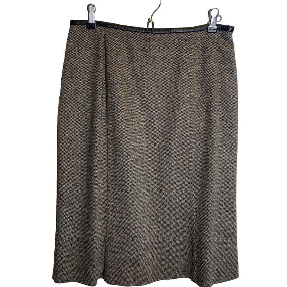 Sigrid Olson wool/silk and leather trim skirt - Picture 1 of 4